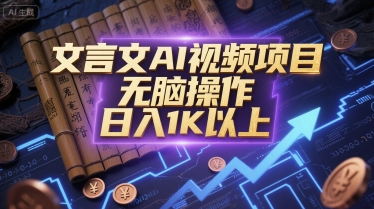 文言文AI视频项目，无脑操作，日入1K以上-学习资源社