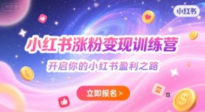 小红书涨粉变现训练营,开启你的小红书盈利之路-学习资源社
