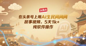 在头条号上用AI生民间故事视频,5天1k+,纯软件操作-学习资源社