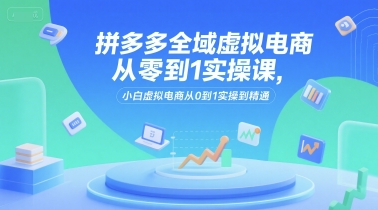 拼多多全域虚拟电商从零到1实操课，小白虚拟电商从0到1实操到精通-学习资源社