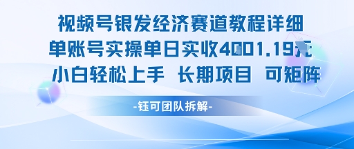 视频号银发经济赛道单账号实操单日实收1k+，小白轻松上手长期项目-学习资源社