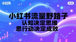 小红书流量野路子,认知决定思维,思维决定行动,行动决定成败-学习资源社