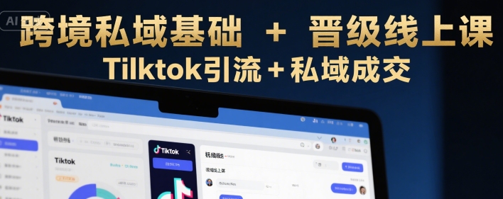 跨境私域基础+晋级线上课，Tilktok引流+私域成交-学习资源社