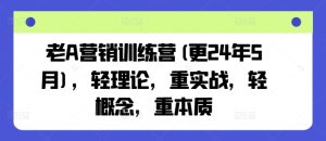 老A营销训练营(更25年7月),轻理论,重实战,轻概念,重本质-学习资源社