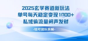 2025玄学赛道新玩法单号每天稳定变现1k+私域偷流量闷声发财-学习资源社