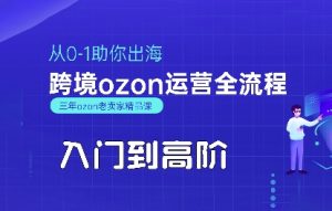 OZON入门到高阶全流程,从0-1助你出海,跨境ozon运营全流程-学习资源社