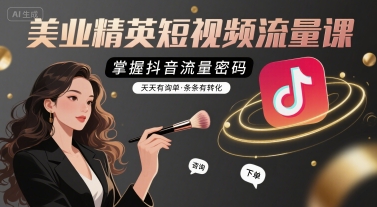 美业精英短视频流量课，掌握抖音流量密码，天天有询单，条条有转化-学习资源社