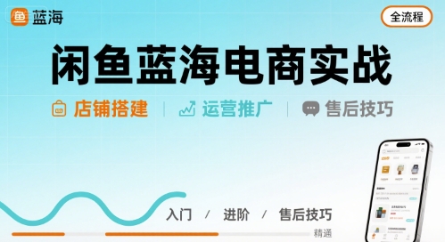 闲鱼蓝海电商实战，店铺搭建运营售后全流程-学习资源社
