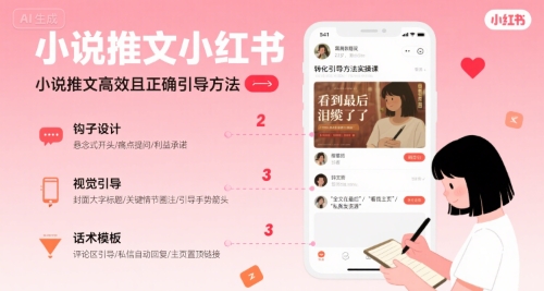 小说推文小红书高转化引导方法实操课，小说推文高效且正确引导方法-学习资源社