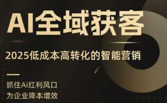 AI全域获客实训营，2025低成本高转化的智能营销，精准找客，高效营销-学习资源社