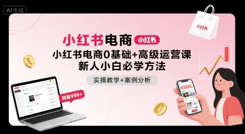 小红书电商0基础+高级运营课，新人小白必学方法，实操教学+案例分析-学习资源社