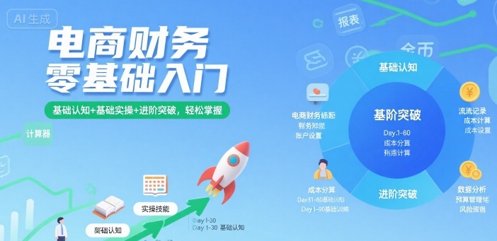 电商财务零基础入门，基础认知+基础实操+进阶突破，轻松掌握-学习资源社