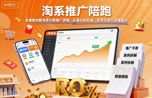 淘系推广陪跑，全维度讲解淘系付费推广逻辑，从理论到实操，系统化助力店铺盈利-学习资源社