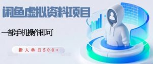 闲鱼虚拟资料项目,每天一小时,新人日入5张-学习资源社