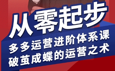 拼多多运营进阶系统课，从零起步，多多运营进阶体系课，破茧成蝶的运营之术（更新9月）-学习资源社