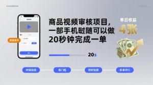 商品视频审核项目,一部手机随时随地都可以做,20秒钟完成一单,单日收益 4张【揭秘】-学习资源社