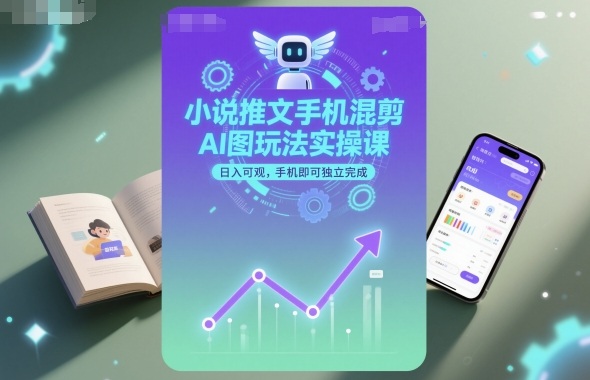 小说推文手机混剪AI图玩法实操课，日入可观，手机即可独立完成-学习资源社