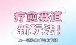 AI+疗愈+一键生成,一分钟一条素材,每天想要多少素材就多少素材,矩阵做,月入1W-学习资源社