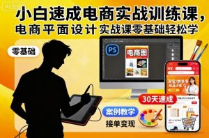小白速成电商实战训练课,电商平面设计实战课零基础轻松学-学习资源社