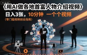 用AI做各地首富人物介绍视频，日入3张，10分钟一个视频-学习资源社