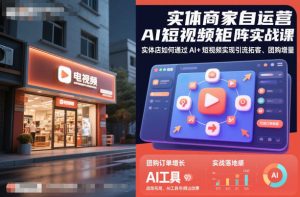 实体商家自运营AI短视频矩阵实战课,实体店如何通过AI+短视频实现引流拓客、团购增量-学习资源社