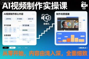 AI视频制作实操课，从零开始，内容由浅入深，全面细致-学习资源社