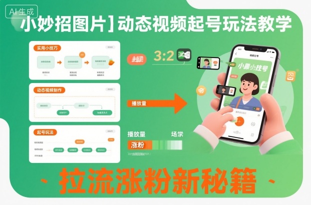 小妙招图片＋动态视频起号玩法教学，拉流涨粉新秘籍-学习资源社
