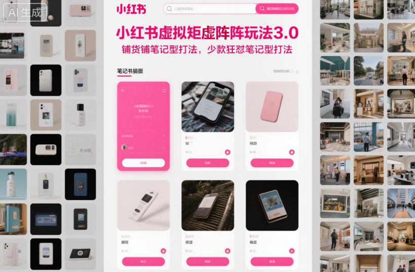 小红书虚拟矩阵玩法3.0，铺货铺笔记型打法，少款狂怼笔记型打法-学习资源社