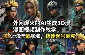 外网爆火的AI生成3D漫画视频制作教学，让你流量暴涨，快速起号涨粉！-学习资源社